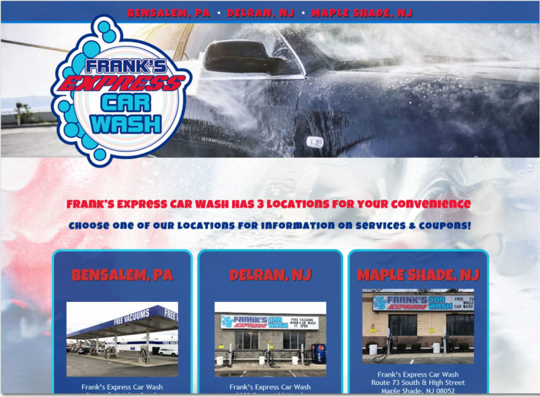 site Design Frank’s Express Car Wash South Jersey Techies